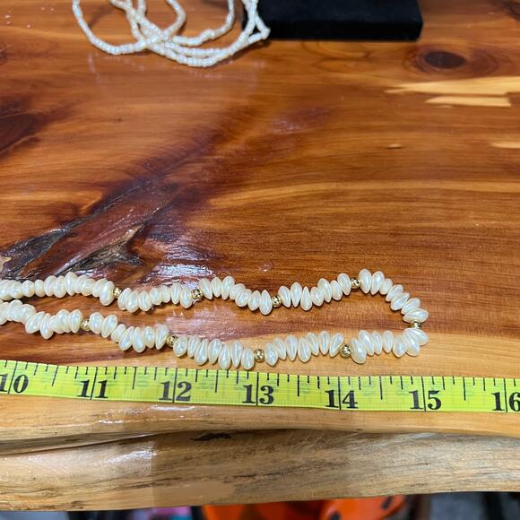 Vintage Necklaces Freshwater Rice Pearl Multi Strand Long Layered Lobster Clasp - Picture 7 of 12